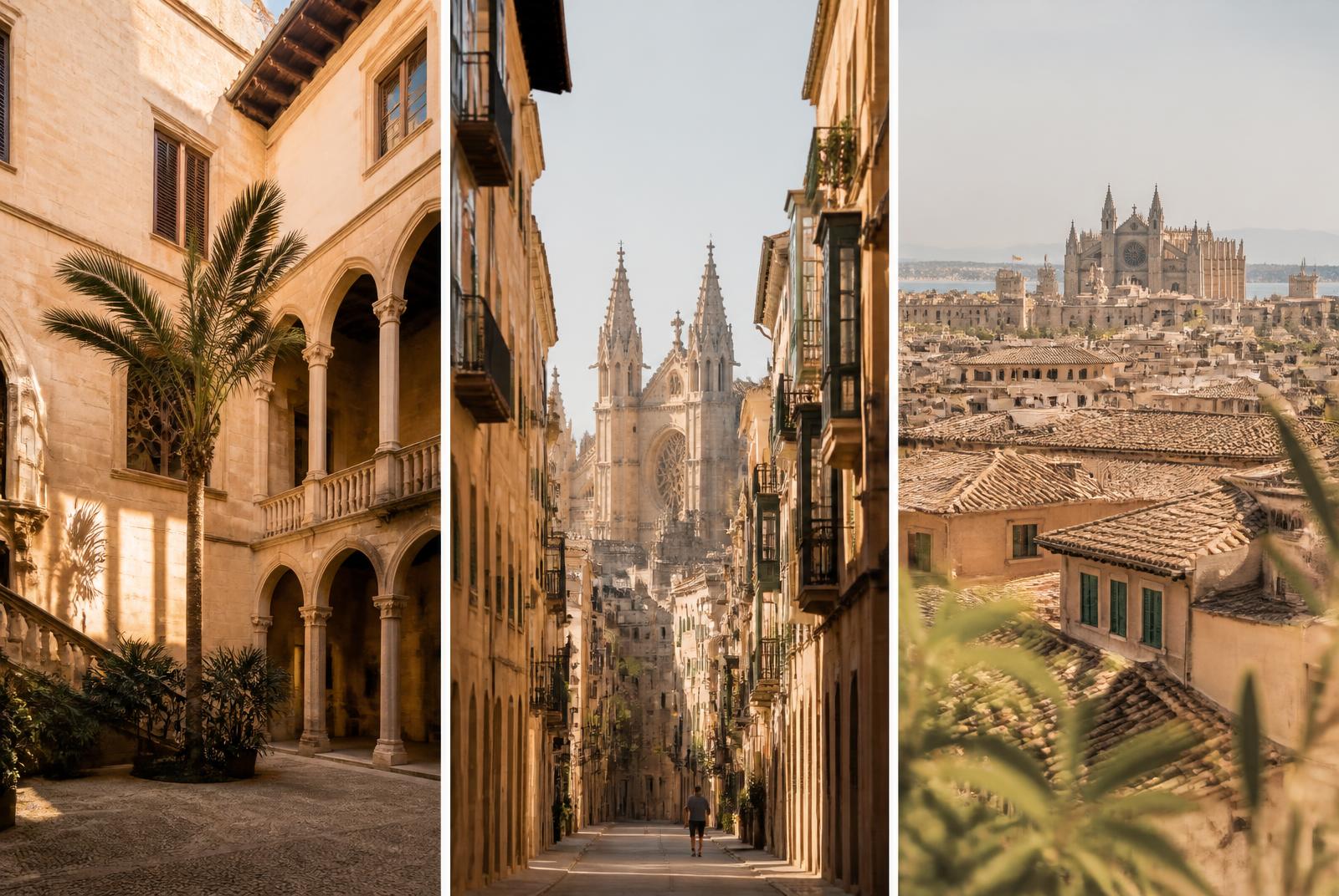 Historic courtyard in the old town of Palma de Mallorca